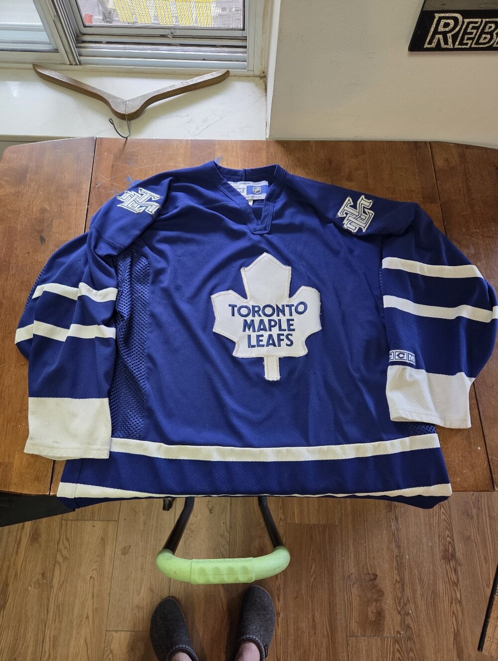Vintage 90s Toronto Maple Leafs CCM Hockey Jersey Blue Size XL Mesh 1967 Logo
